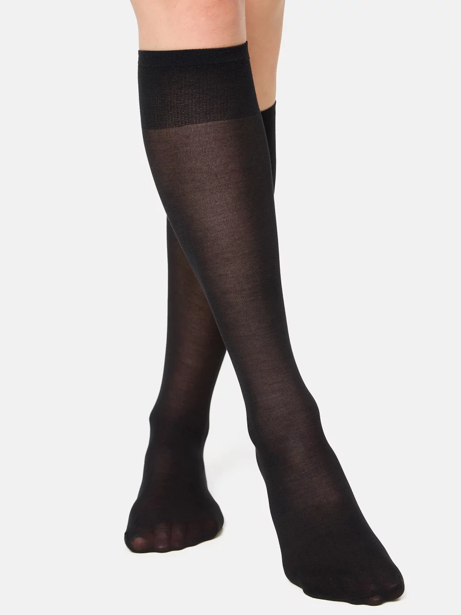 Nur Die Kniestrümpfe Cotton 60 DEN - marine - one size