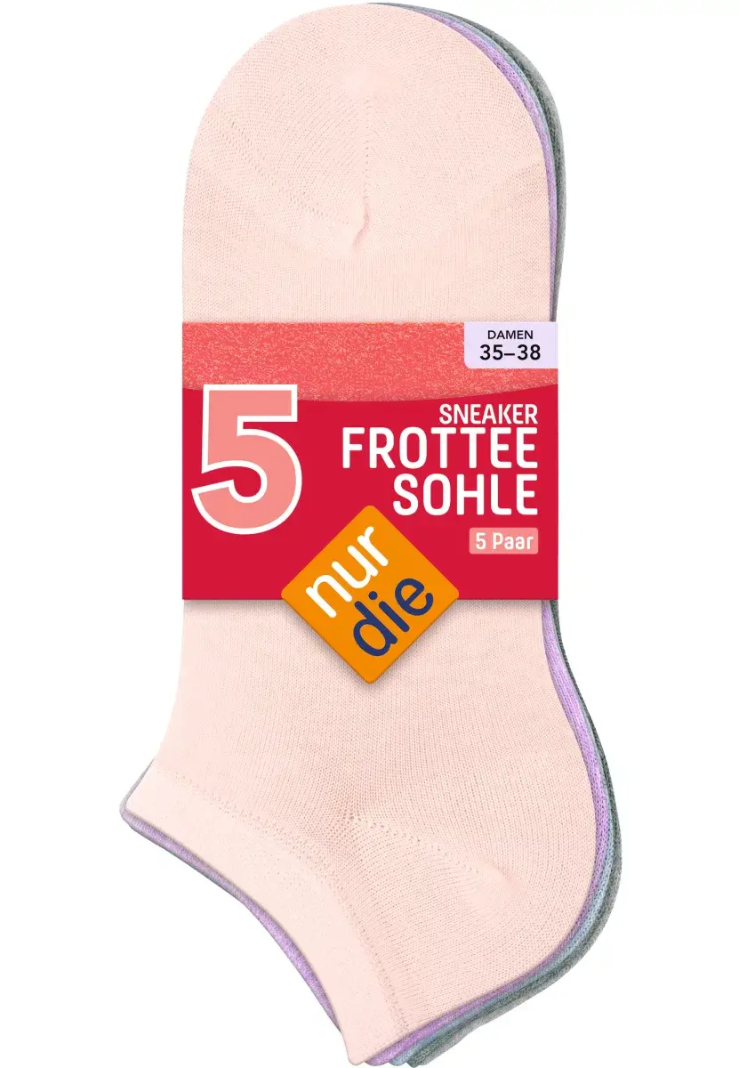 Nur Die Sneakersocken 5-Pack Frotteesohle