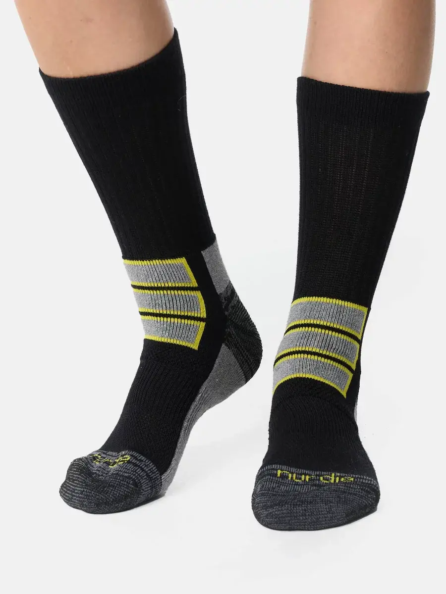 Nur Die Outdoor Socke 2er Pack - Schwarz/gelb - Größe 35-38