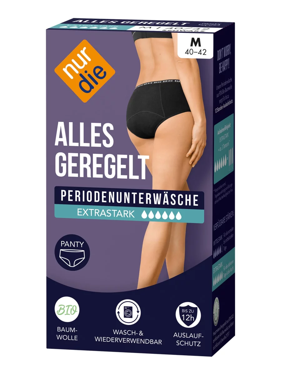 Nur Die Periodenunterwäsche Alles Geregelt Panty Extrastark - Schwarz - Größe 44-46