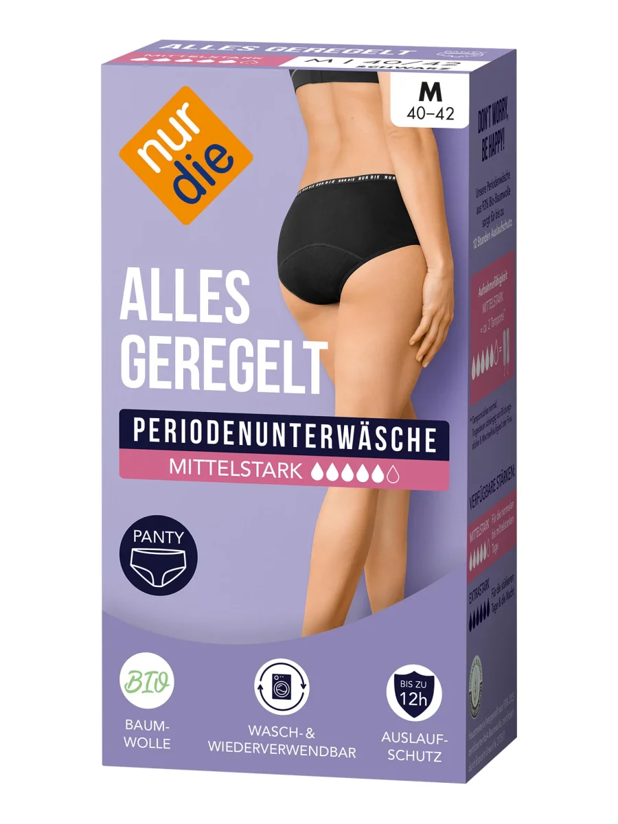 Nur Die Periodenunterwäsche Alles Geregelt Panty Mittelstark - Schwarz - Größe 44-46