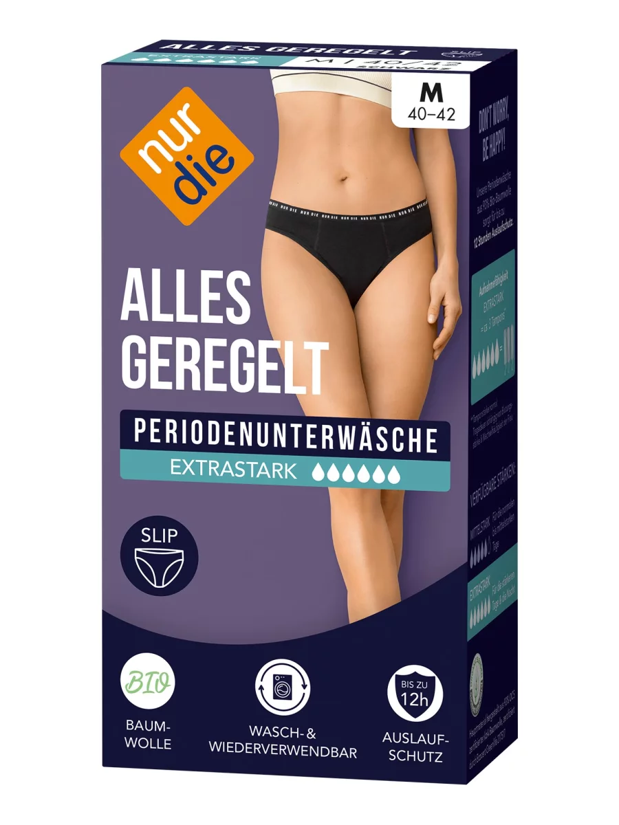 Nur Die Periodenunterwäsche Alles Geregelt Slip Extrastark - Schwarz - Größe 32-34