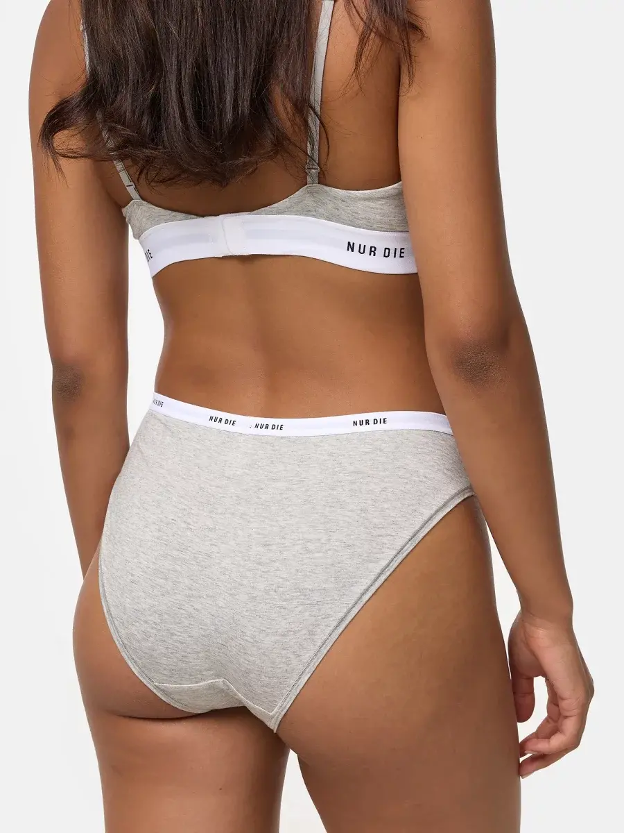 Nur Die Slip 2-Pack Soft Sportiv - Graumelange/schwarz - Größe 40-42