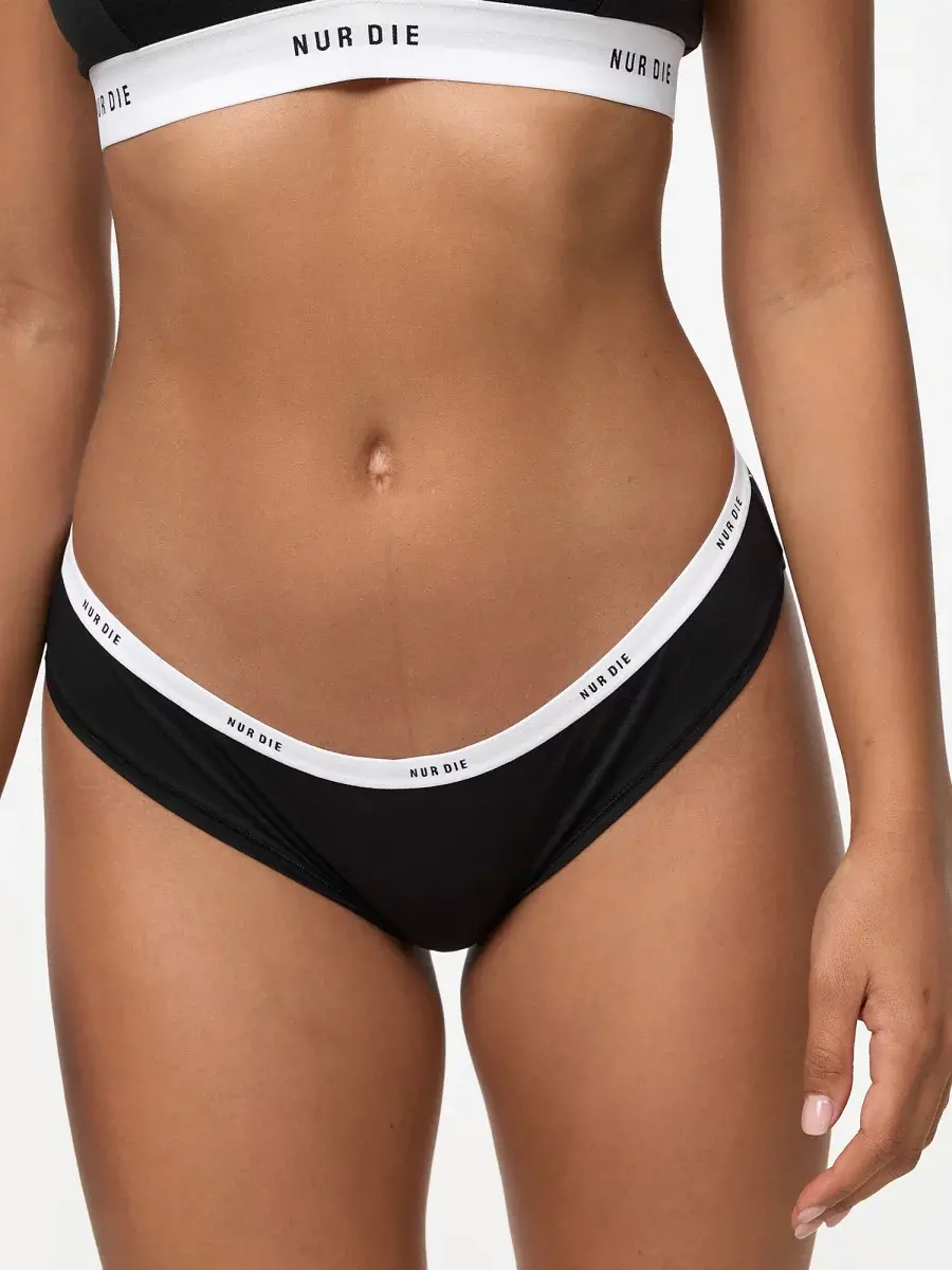 Nur Die Slip 2-Pack Soft Sportiv - Graumelange/schwarz - Größe 40-42