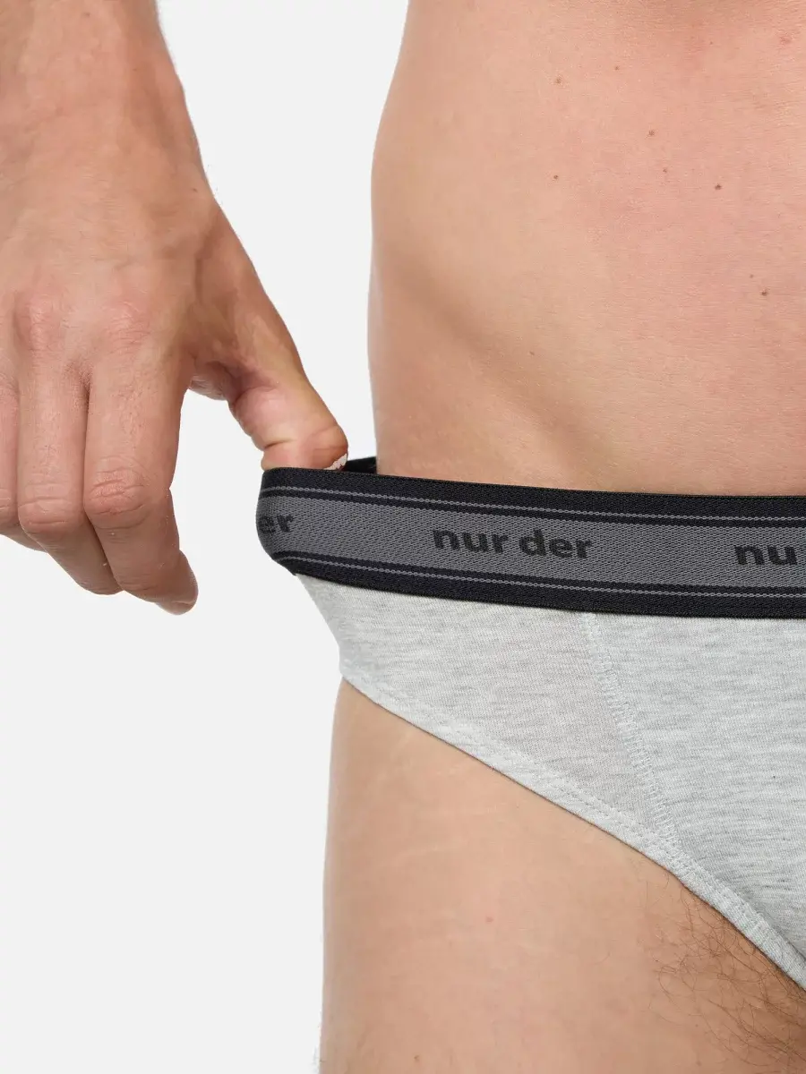 Nur Die Slip Organic Cotton 2er Pack - Graumelange - Größe 7 | XL | 54