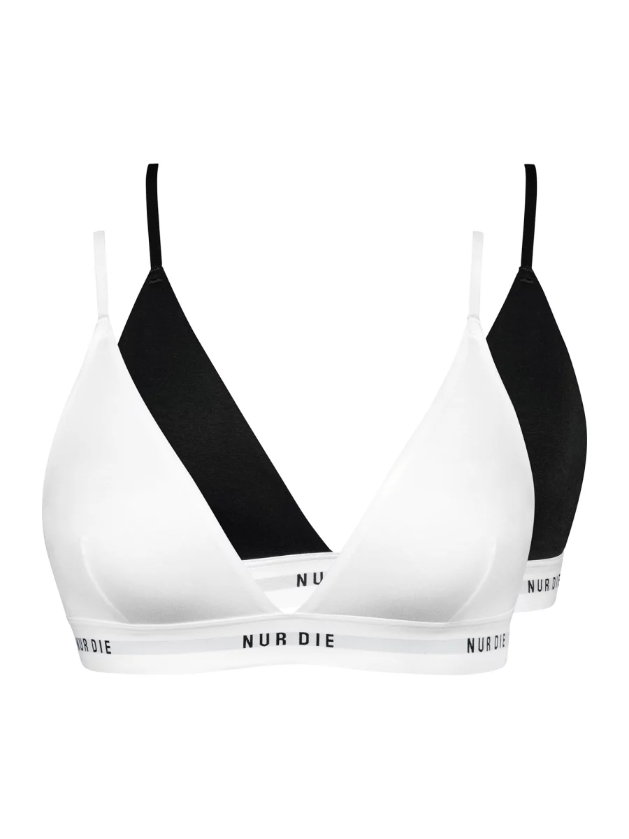 Nur Die Soft-BH 2-Pack Sportiv - schwarz/weiß - Größe 36-38