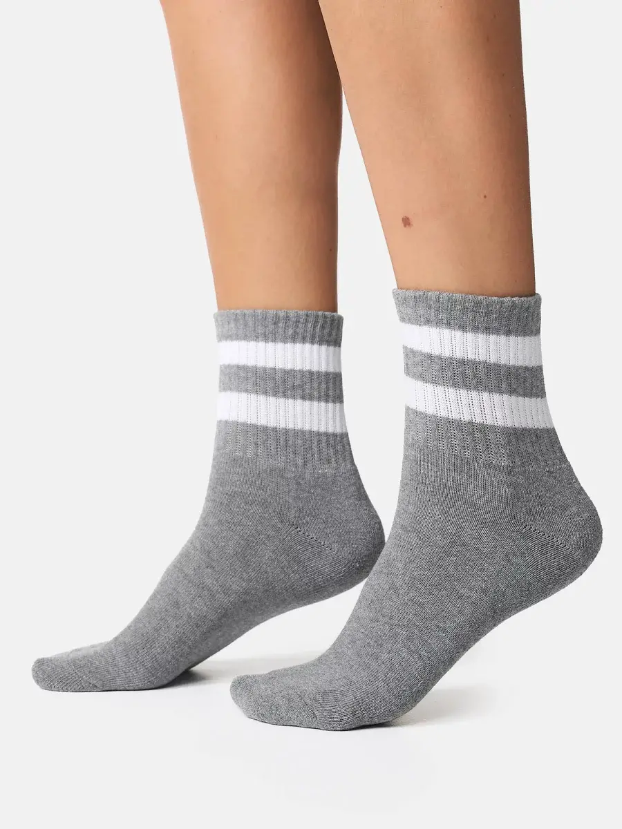 Nur Die Sport Kurzsocken 3er Pack - Schwarz/grau - Größe 39-42