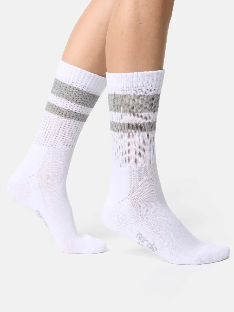 Nur Die Sport Socken 3er Pack - Weiß/grau/schwarz - Größe 39-42