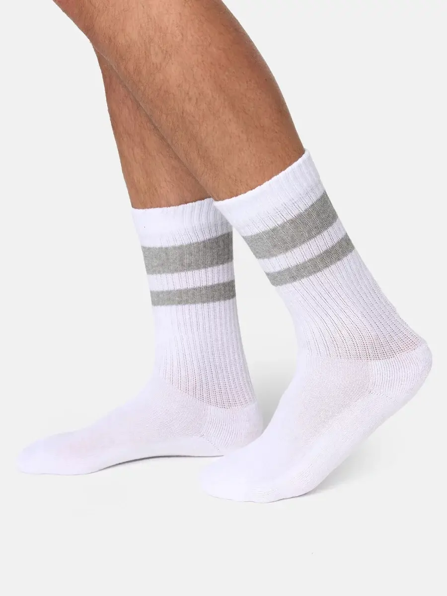 Nur Die Sport Socken 3er Pack - Weiß/grau/schwarz - Größe 39-42