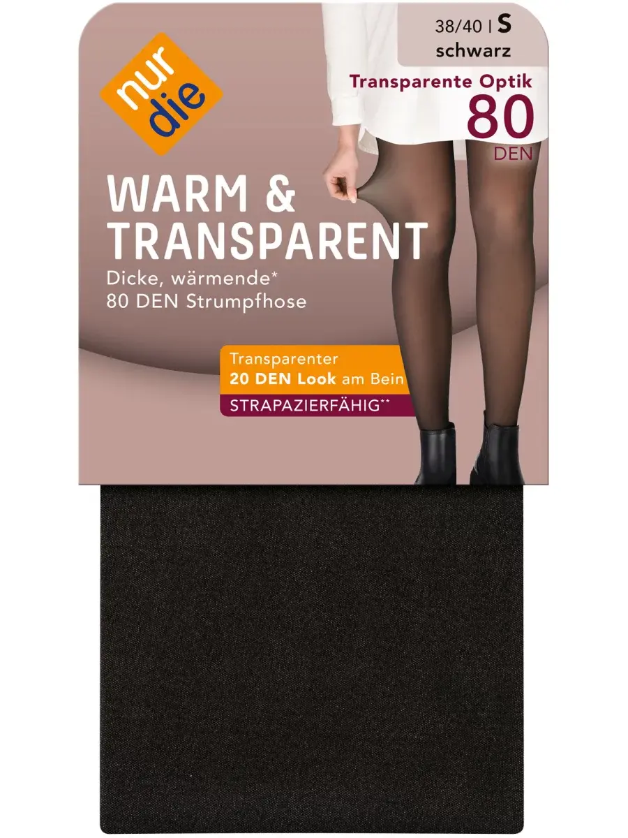Nur Die Strumpfhose Warm & Transparent strapazierfähig 80 DEN - braun - Größe 40-44