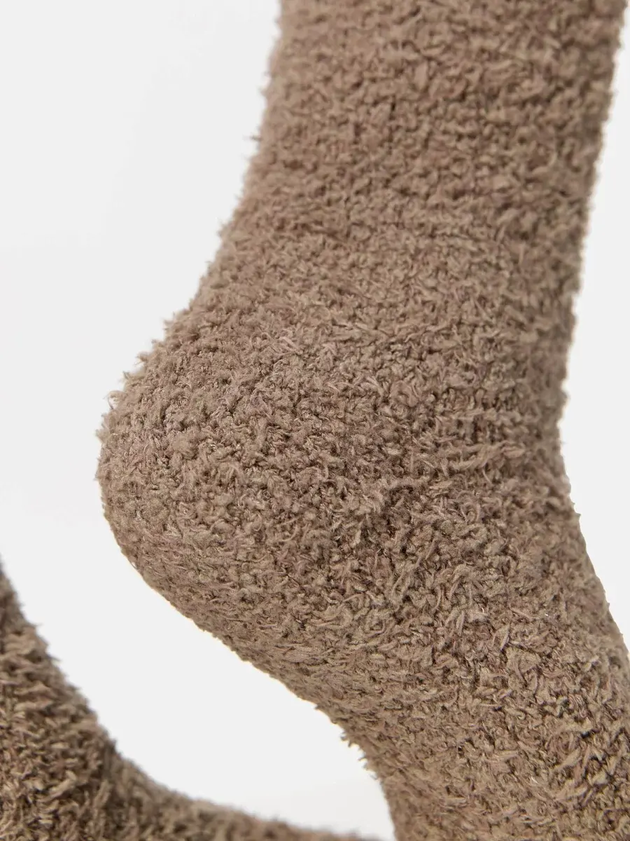 Nur Die Supersoft mit Baumwolle Socke - dunkeltaupe - Größe 35-38