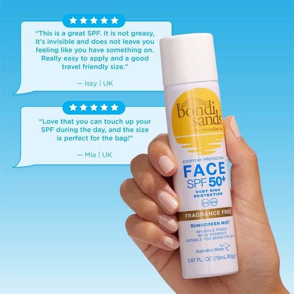 Bondi Sands SPF50+ Fragrance Free Face Mist 60g