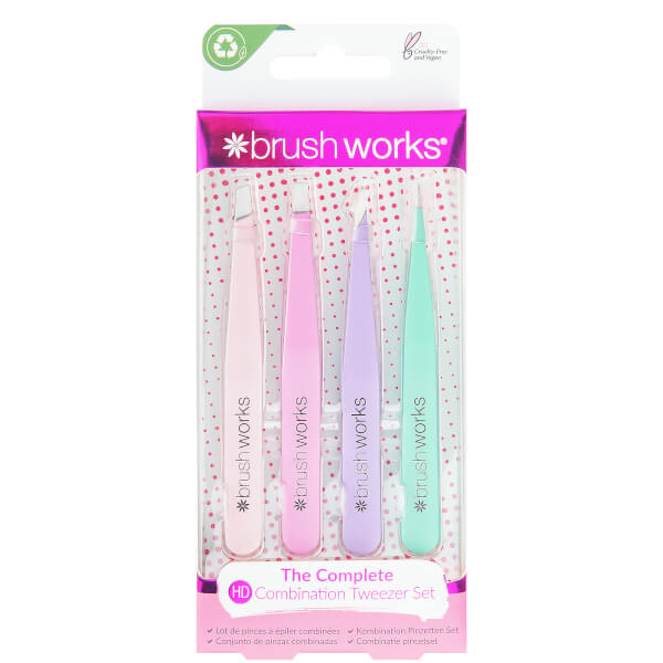 Brushworks HD Combination Tweezer Set - Pastels