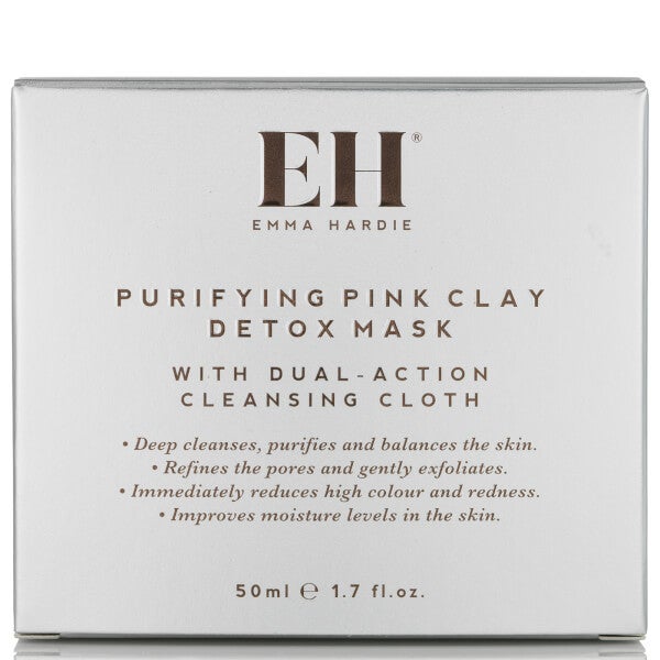Emma Hardie Purifying Detox Pink Clay Mask With Dual-Action Cleansing Cloth