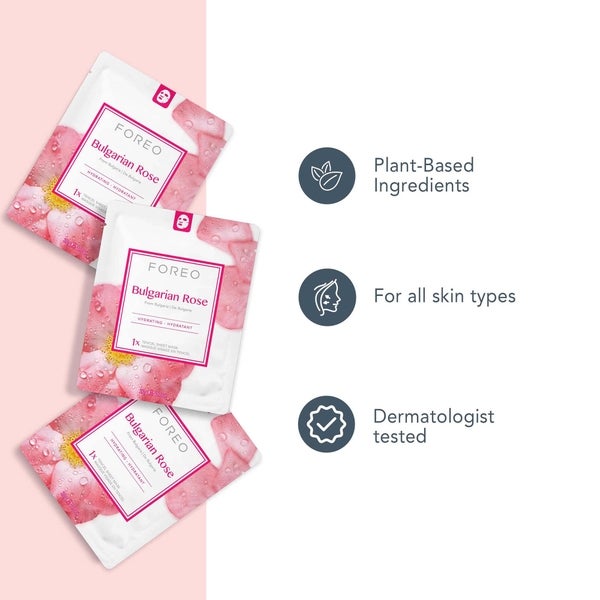 FOREO Bulgarian Rose Moisture-Boosting Sheet Face Mask (3 Pack)