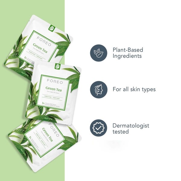 FOREO Green Tea Purifying Sheet Face Mask (3 Pack)