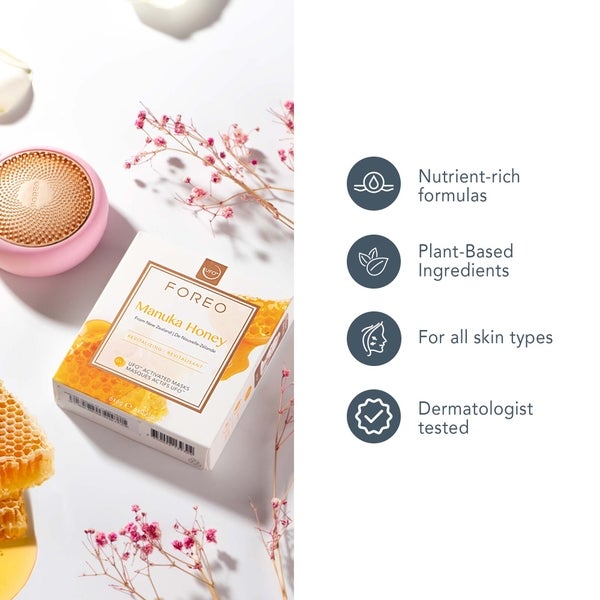 FOREO Manuka Honey UFO/UFO Mini Revitalising Face Mask For Ageing Skin (6 Pack)