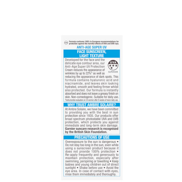 Garnier Ambre Solaire Anti-Age Super UV Face Protection SPF50 Cream 50ml