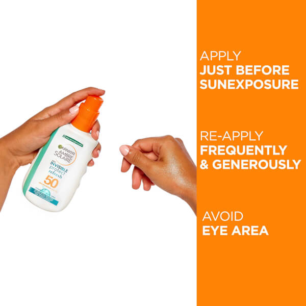 Garnier Ambre Solaire Invisible Protect Spray SPF50 Transparent Sun Cream Spray 200ml