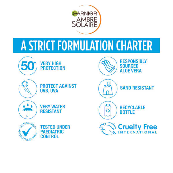 Garnier Ambre Solaire Kids' SPF50+ Water And Sand Resistant Sun Cream Spray 150ml