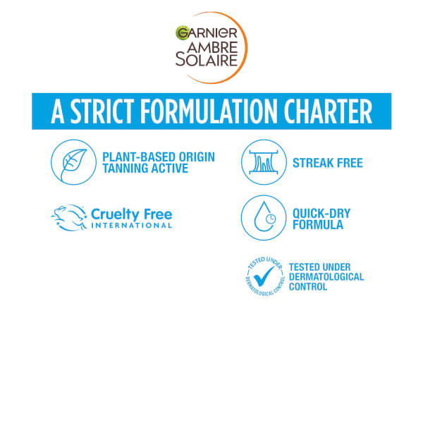 Garnier Ambre Solaire Natural Bronzer Quick Drying Body Self Tan Mist Medium 150ml