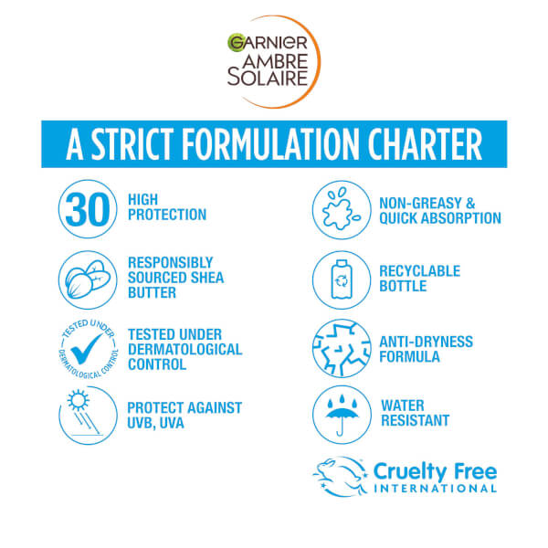 Garnier Ambre Solaire Ultra-Hydrating Shea Butter Sun Cream Spray LSF 30 (200 Ml)