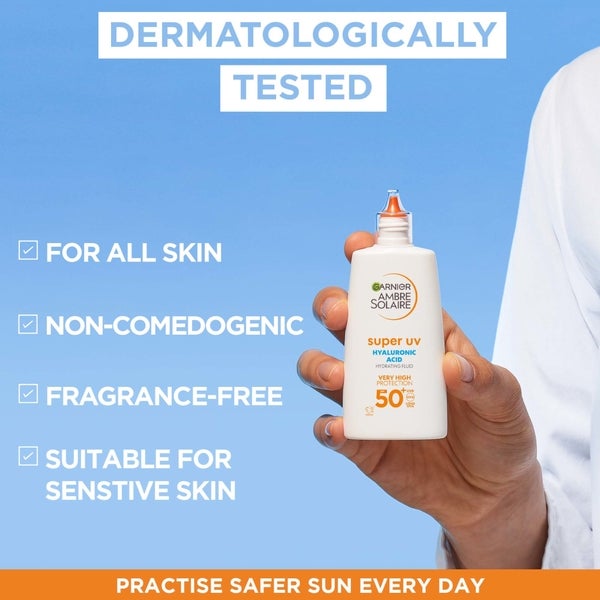 Garnier Ambre Solaire Ultra-Light Sensitive Sun Protection Face Fluid SPF50+ 40ml