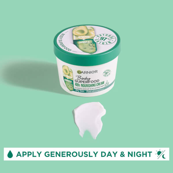 Garnier Body Superfood, Nourishing Body Cream, Avocado And Omega 6, 380ml