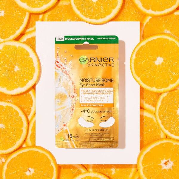 Garnier Hyaluronic Acid And Orange Juice Hydrating Brightening Eye Sheet Mask 6g