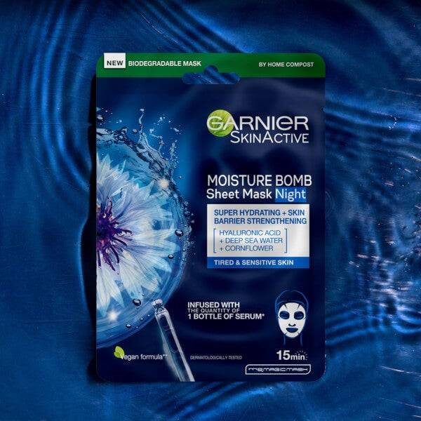 Garnier Moisture Bomb Deep Sea Water & Hyaluronic Acid Tissue Mask Night 32 g