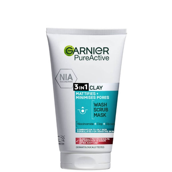 Garnier Pure Active 3-in-1 Wash, Scrub, Mask (150ml)