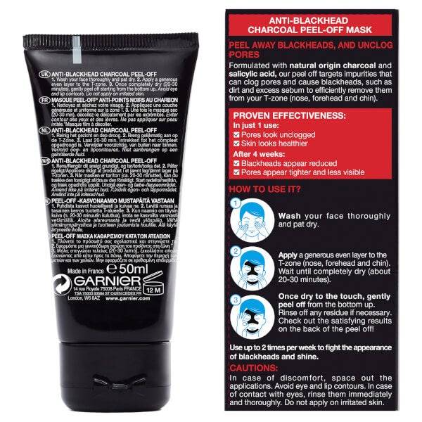Garnier Pure Active Anti Blackhead Charcoal Peel Off Face Mask
