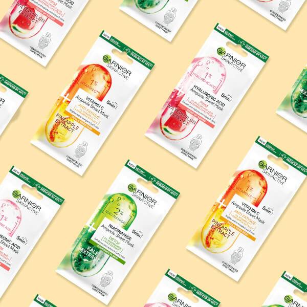 Garnier SkinActive Anti Fatigue Ampoule Sheet Mask - Pineapple And 1% Vitamin C 15g