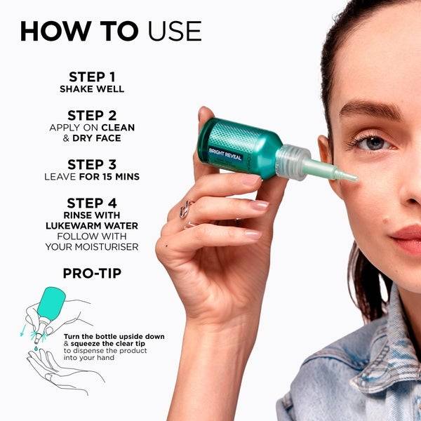 L'Oréal Paris Bright Reveal Dark Spot Exfoliant Peel For Face 25% AHA + BHA + PHA And Niacinamide 25ml