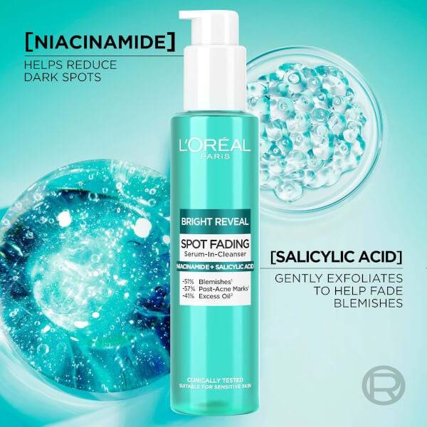 L'Oréal Paris Bright Reveal Spot Fading Serum-in-Cleanser With Niacinamide And Salicylic Acid 150ml