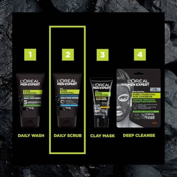 L'Oréal Paris Men Expert Pure Charcoal Anti-Blackhead Daily Face Scrub 100ml