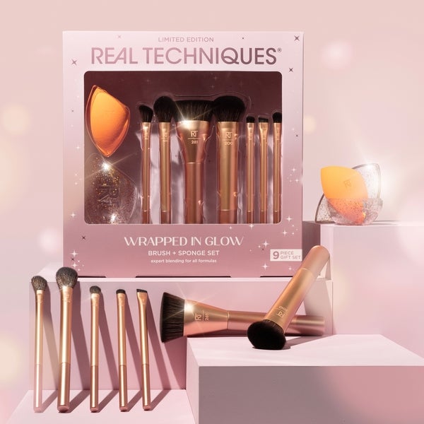 Real Techniques Wrapped In Glow Brush + Sponge Set