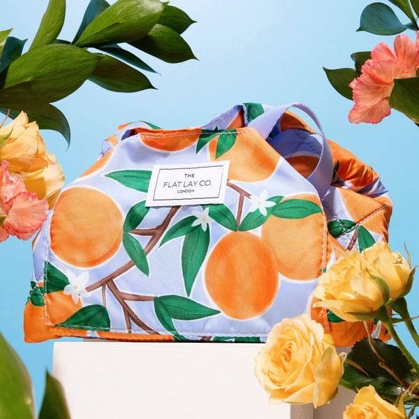 The Flat Lay Co. Drawstring Makeup Bag - Mediterranean Oranges