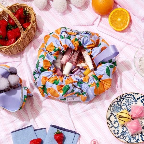 The Flat Lay Co. Drawstring Makeup Bag - Mediterranean Oranges