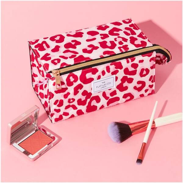The Flat Lay Co. Open Flat Box Bag - Pink Leopard
