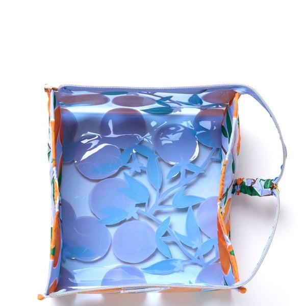 The Flat Lay Co. Open Flat Makeup Jelly Box Bag - Mediterranean Oranges