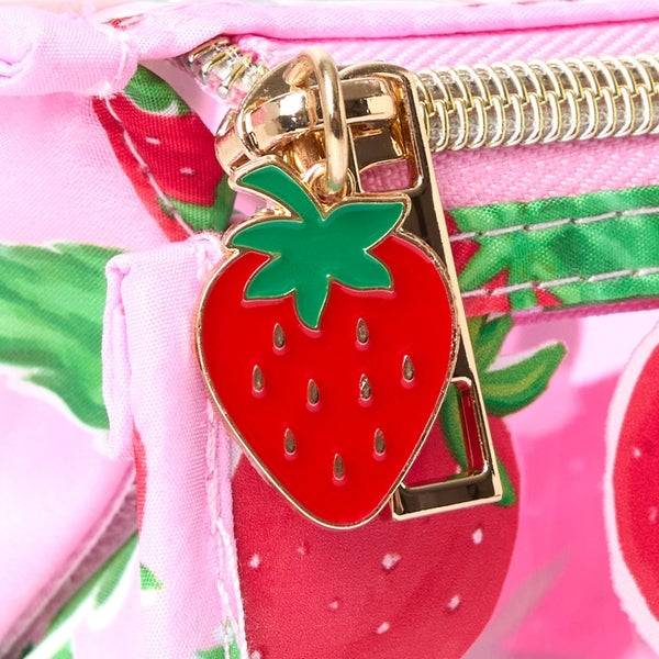 The Flat Lay Co. Open Flat Makeup Jelly Box Bag - Summer Strawberries