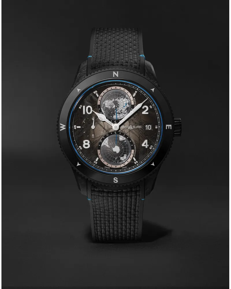 Montblanc 1858 Geosphere Carbo₂ 0 Oxygen 435 Mm Uhr Aus Titan Und Keramik Mit Automatischem Aufzug Kautschukarmband In Limitierter Auflage Ref. Nr.: 133303 Schwarz