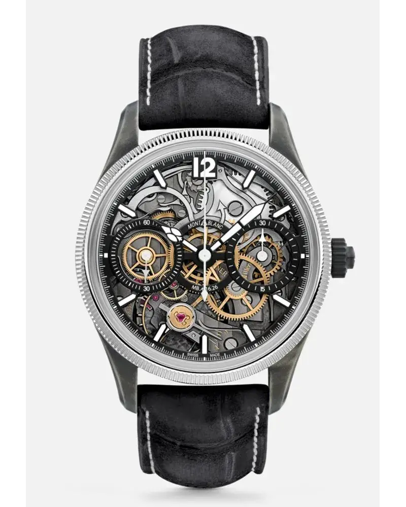 Montblanc 1858 The Unveiled Secret Minerva Monopusher Chronograph Limited Edition Schwarz