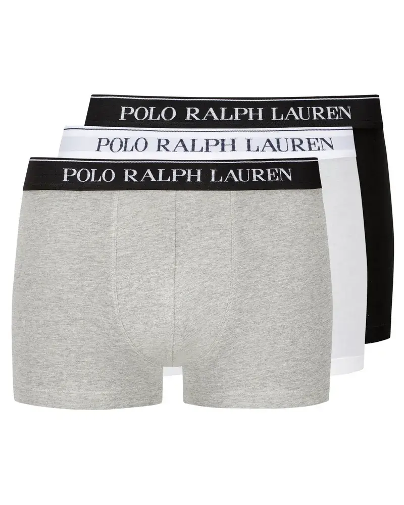 Ralph Lauren 3er Pack Boxer Trunk Mit Stretchanteil Und Label Bund Grau