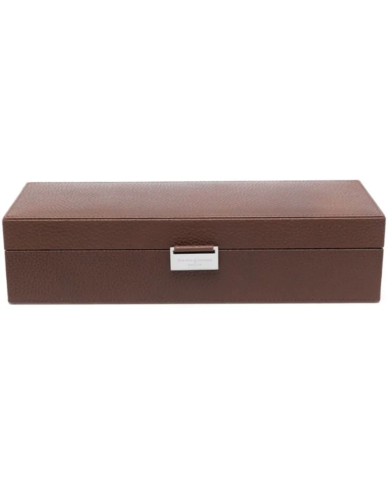 Aspinal of London 5er Uhrenschatulle Aus Leder Braun