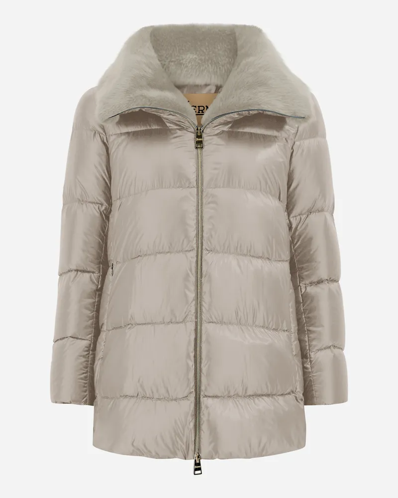 Herno A Form Jacke Aus Nylon Ultralight Und New Lady Faux Fur Chantilly
