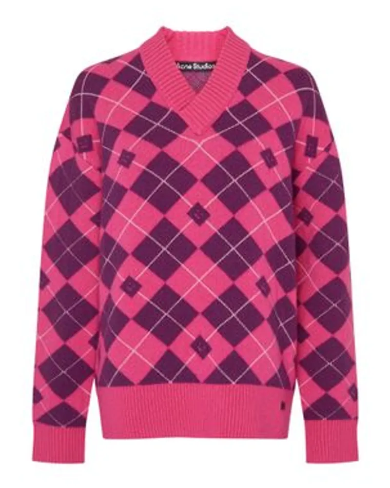 Acne Studios Pullover Mit V Ausschnitt Pink
