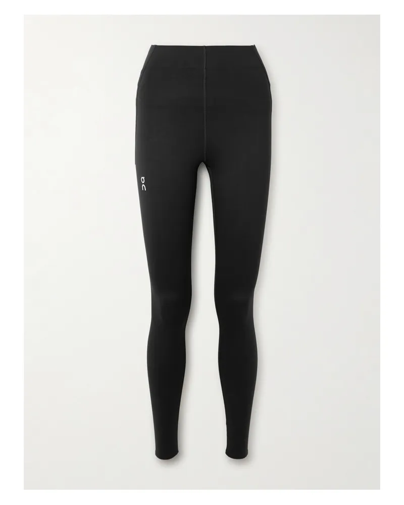 ON Running Active Leggings Aus Recyceltem Stretch Material Schwarz