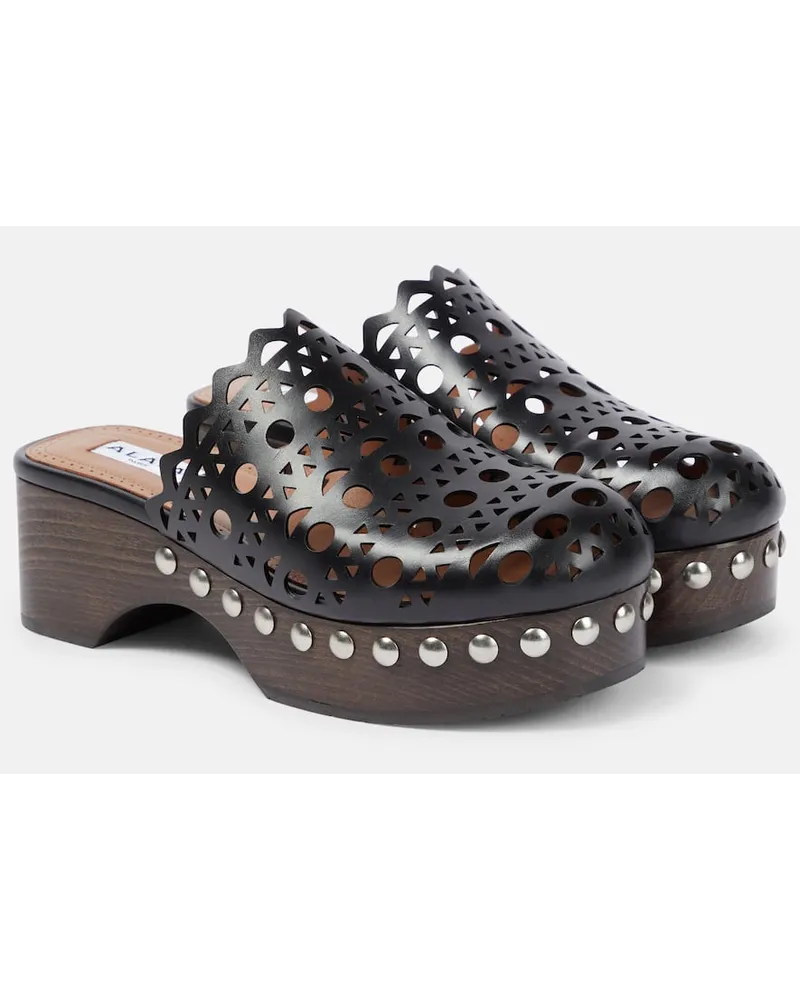 Alaïa Alaia Clogs Aus Leder Schwarz